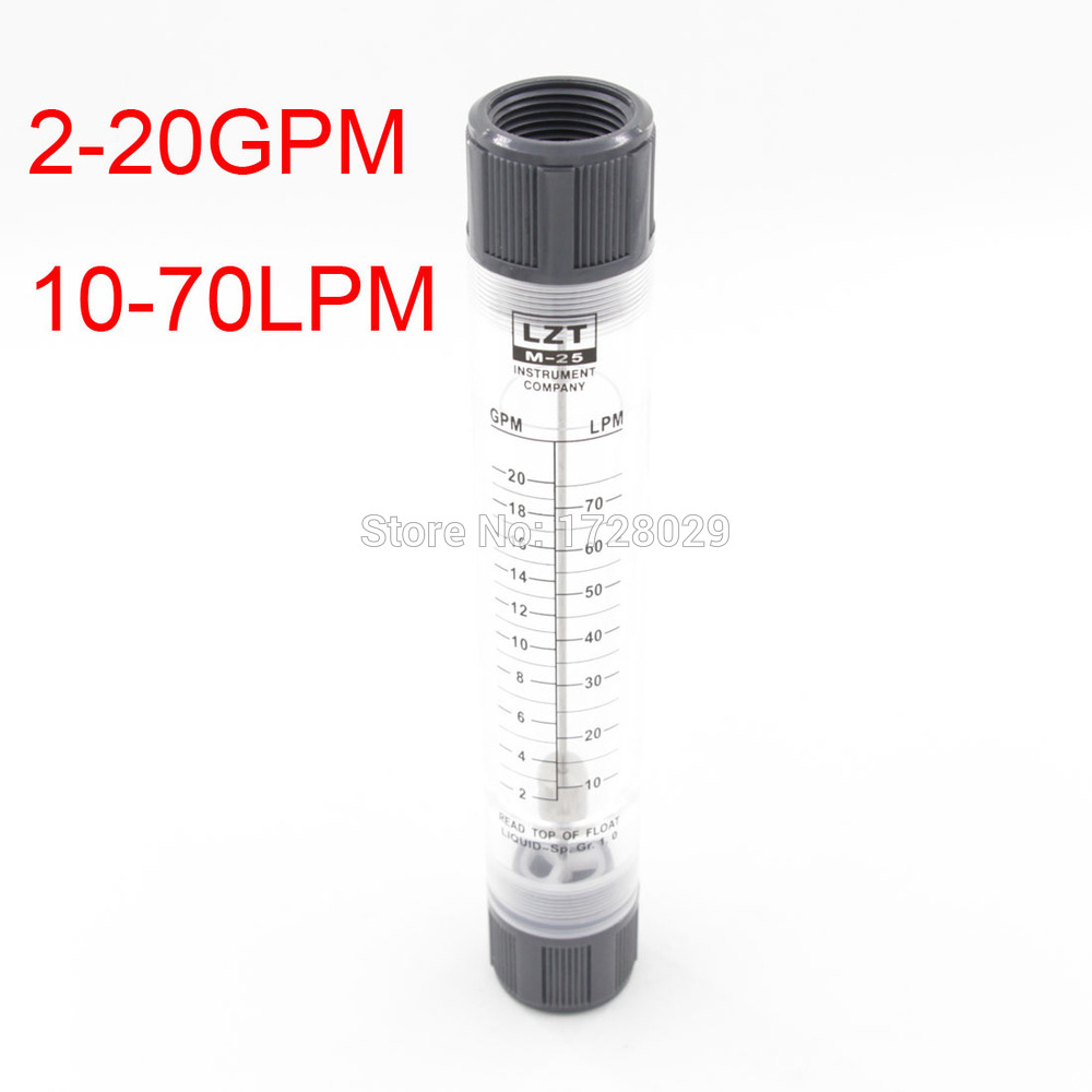 LZM-25G 물 액체 유량계 rotameter 유량계 유량 센서 2-20gpm 10-70lpm
